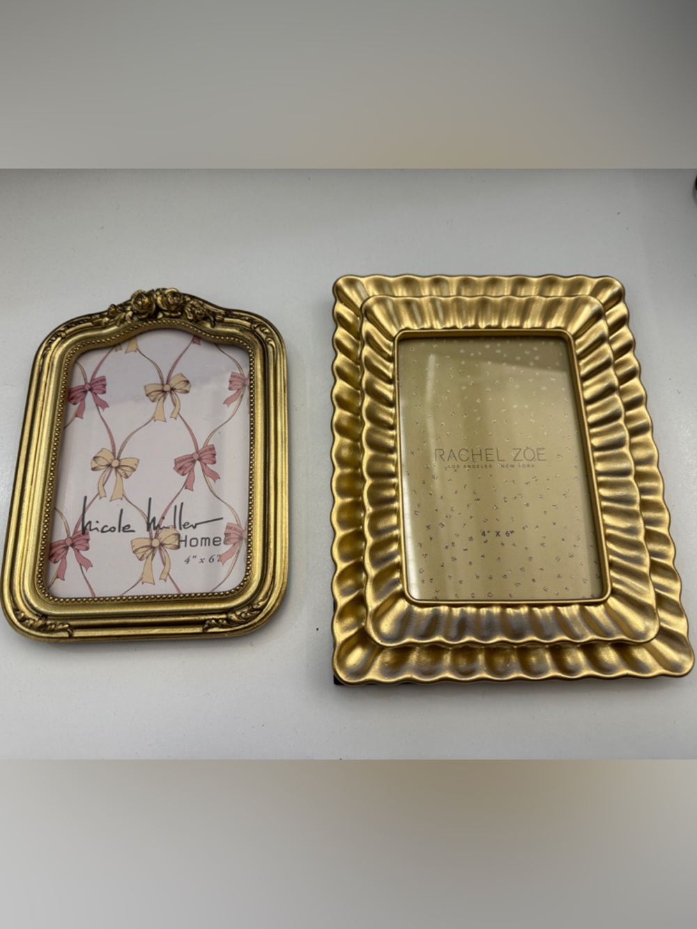 Gold Decorative Set of 2 Picture Frames- Rachel Zoe & Nicole Miller